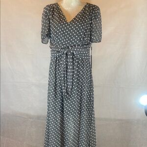 Calvin Klein Black and White Patterned Maxi Dress